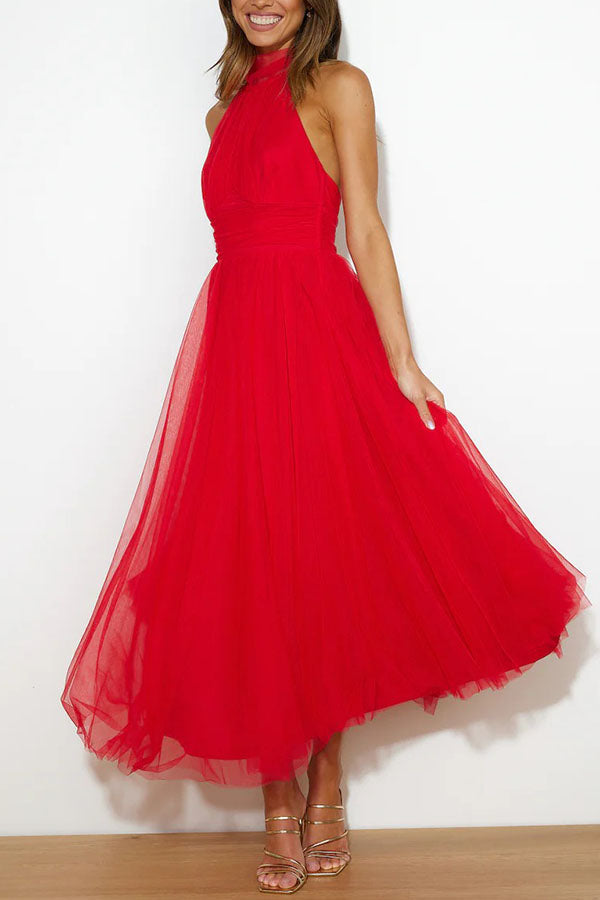 Alyssa - Halter Neck Midi Dress