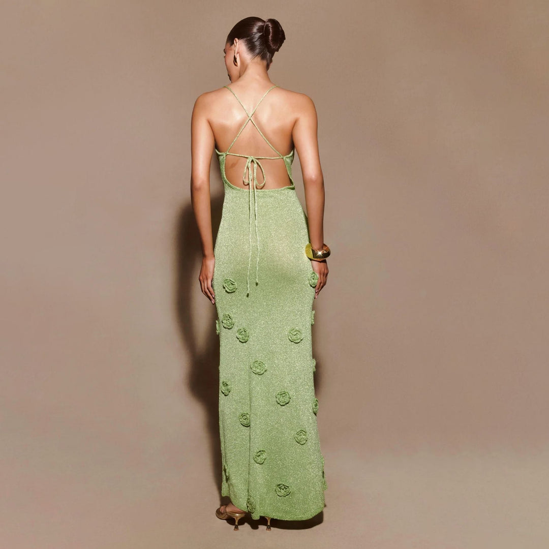 Women’s Elegant Textured Maxi Evening Gown