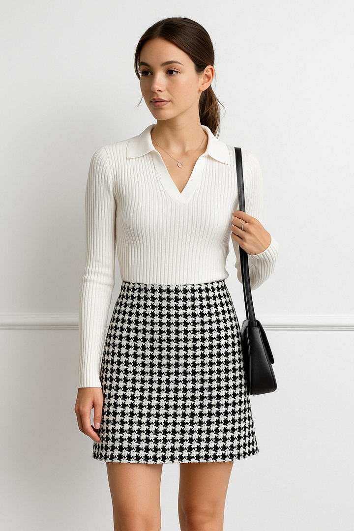 V-Neck Slim Fit Knit Sweater