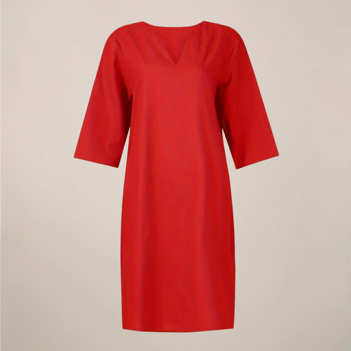 Women’s V-Neck Midi Summer Dress – Button Front with Relaxed Fit