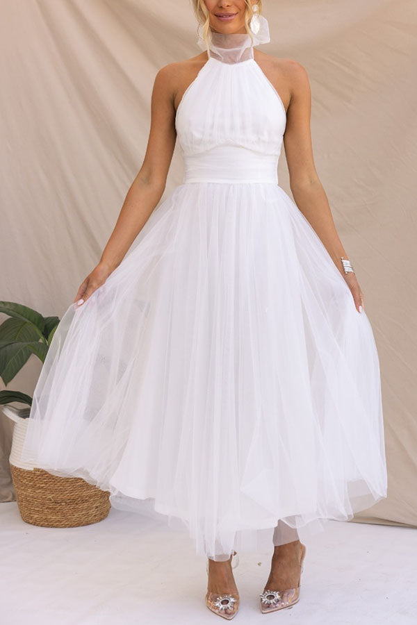 Alyssa - Halter Neck Midi Dress