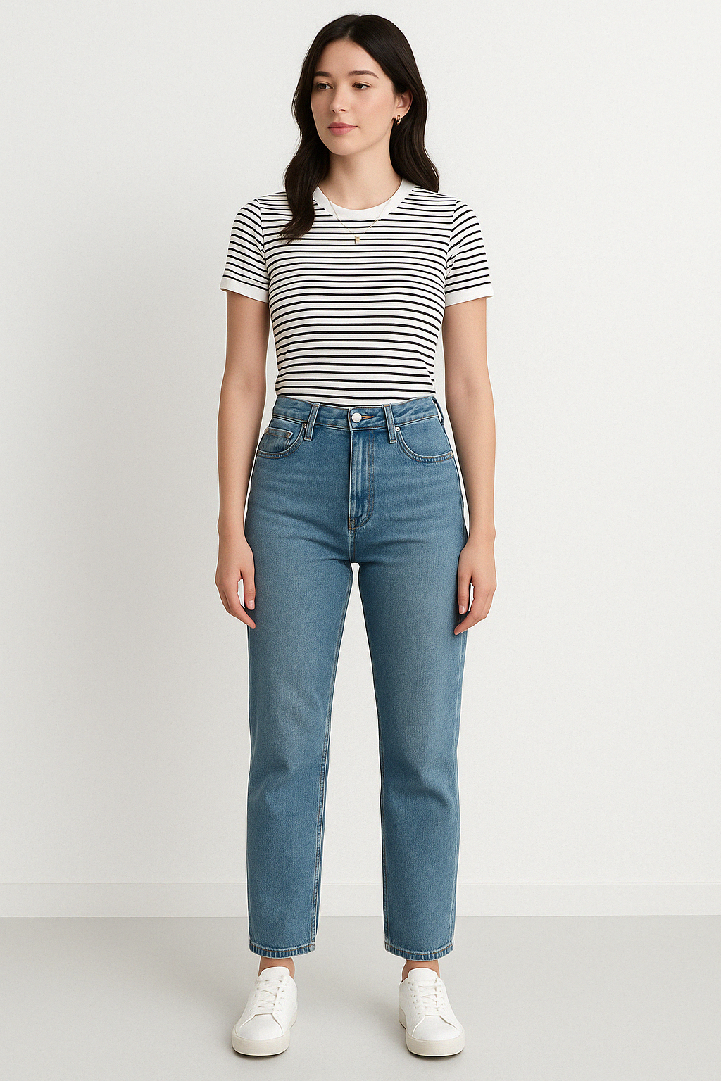 Striped Slim-Fit Crew Neck T-shirt