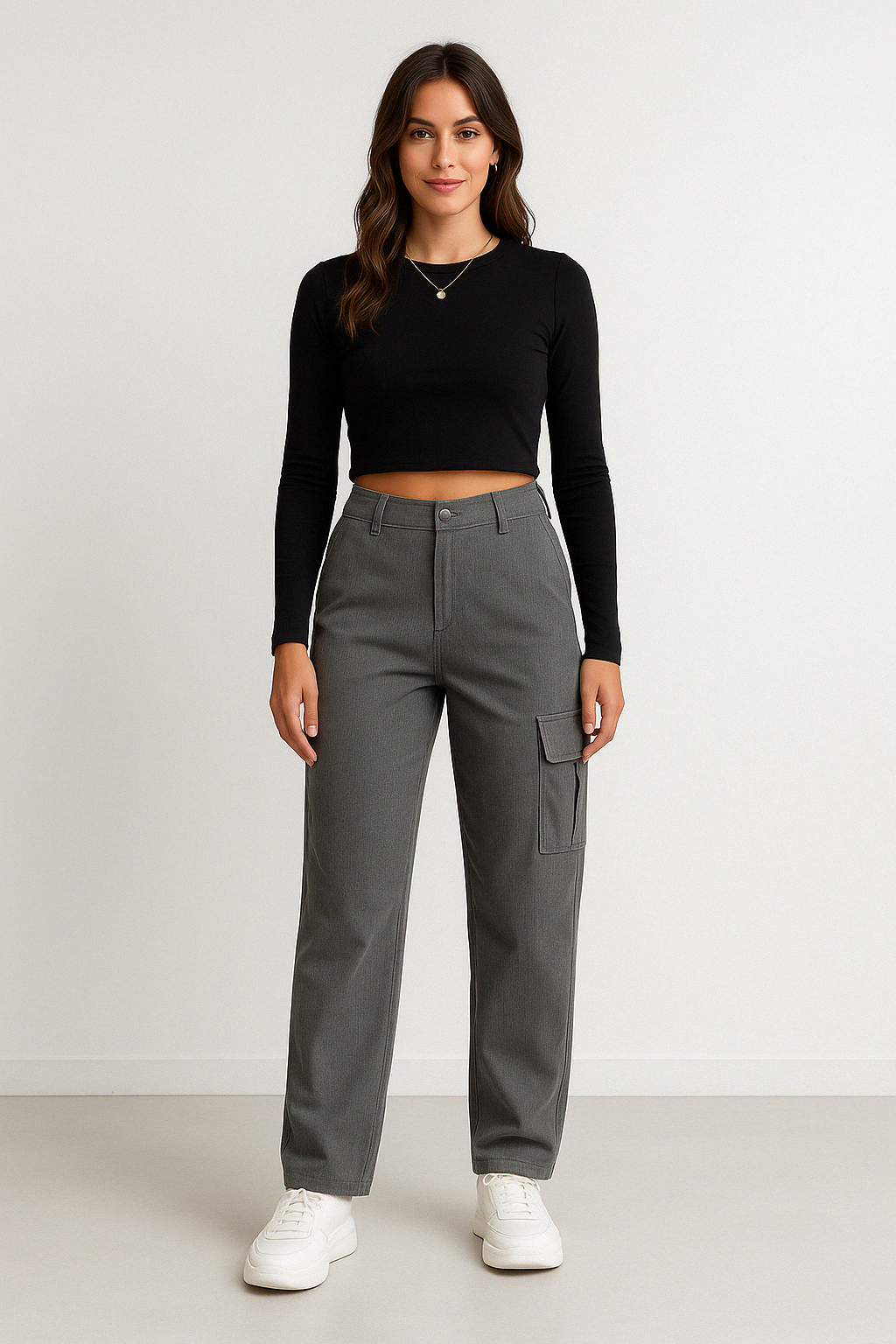 Flap Pocket Straight-Leg Cargo Trousers