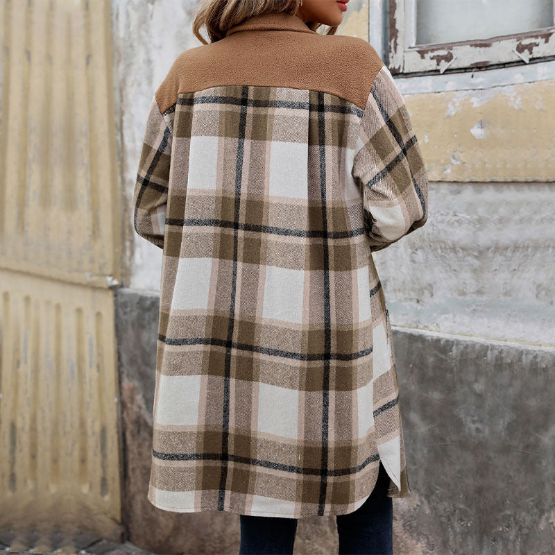 Natasha - Plaid Button-Up Jacket