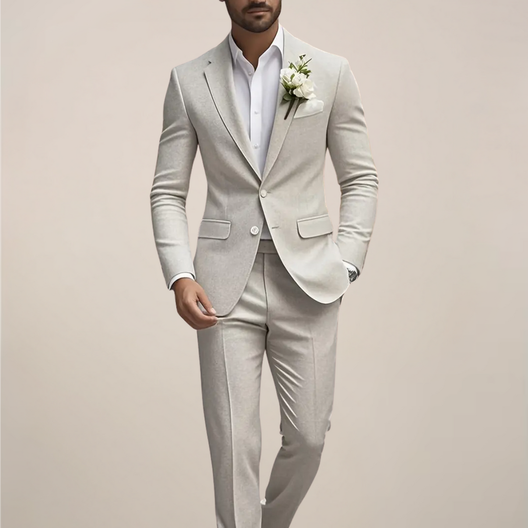Cream Slim Fit City Wedding Suit – Men’s Tailored Formal Wear