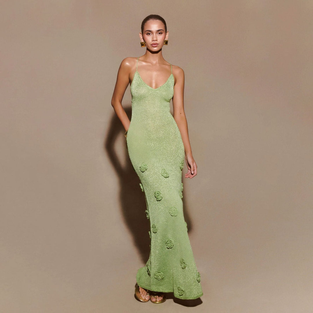 Women’s Elegant Textured Maxi Evening Gown