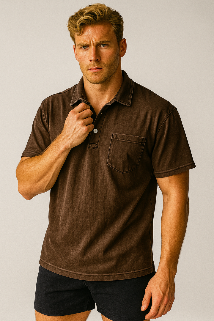 Men’s Vintage Short Sleeve Polo Shirt