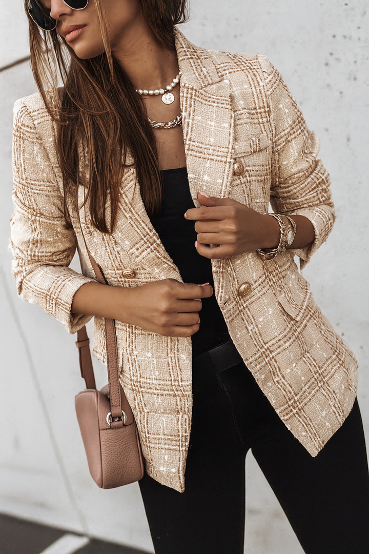 Women’s Textured Check Tweed Blazer