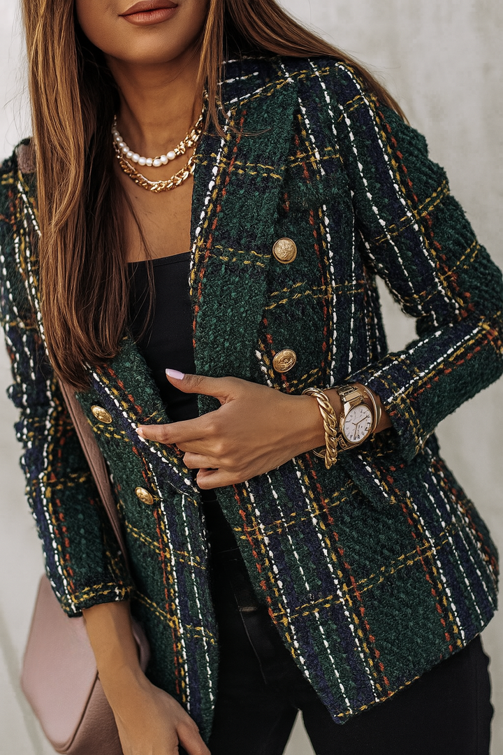 Women’s Textured Check Tweed Blazer