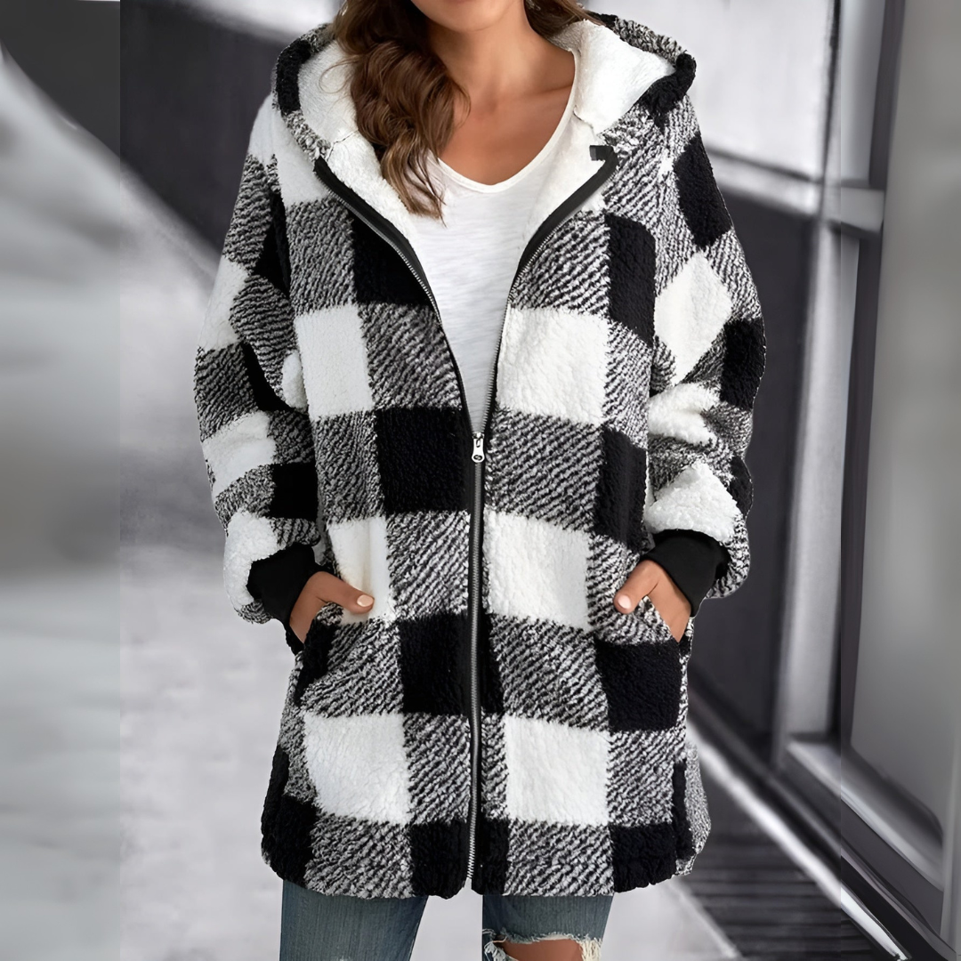 Violet - Plaid Zip-Up Jacket