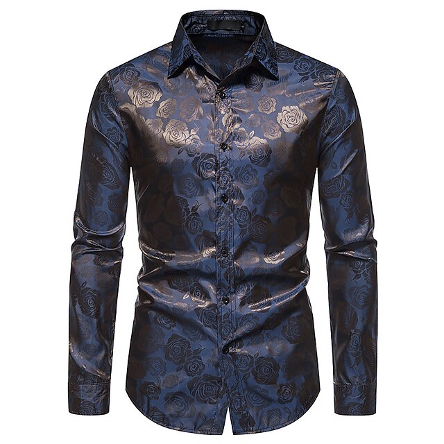 Men’s Elegant Long Sleeve Shirt – Gloss Finish Statement Piece for Special Occasions