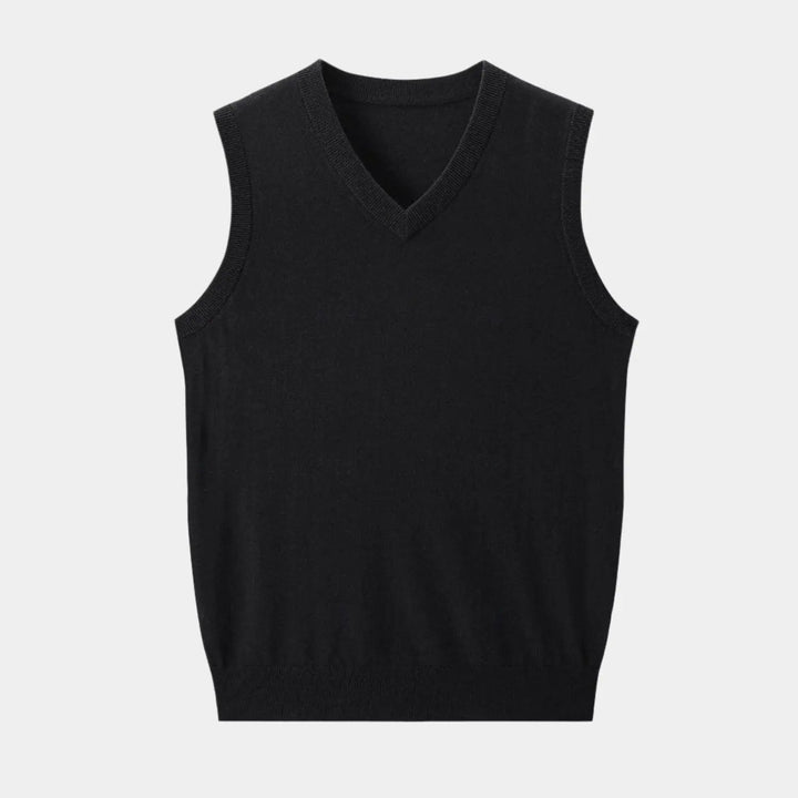 Men’s V-Neck Knit Vest – Refined Simplicity for Layered Styling