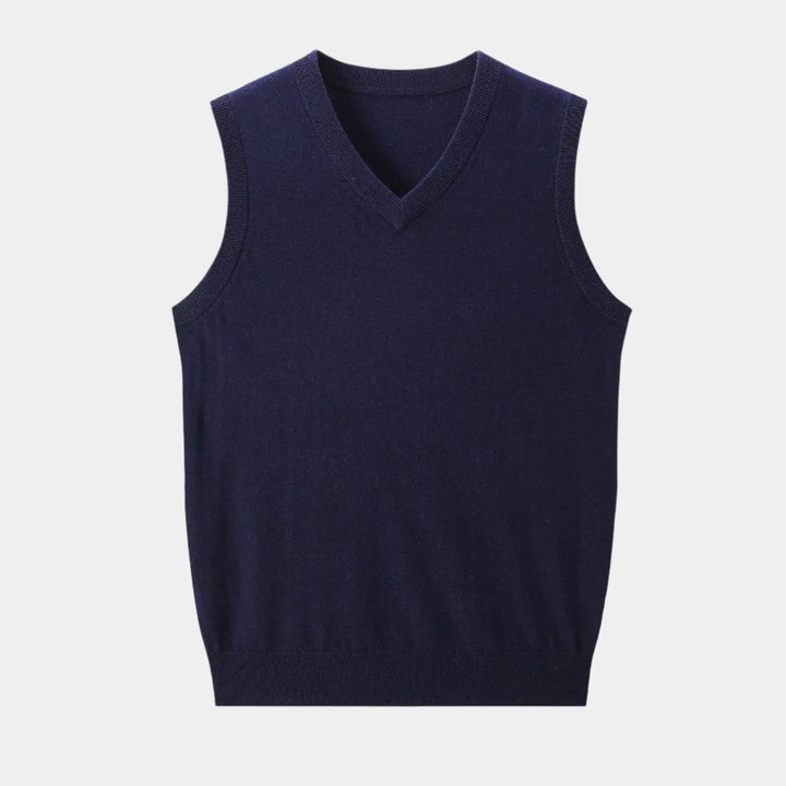 Men’s V-Neck Knit Vest – Refined Simplicity for Layered Styling