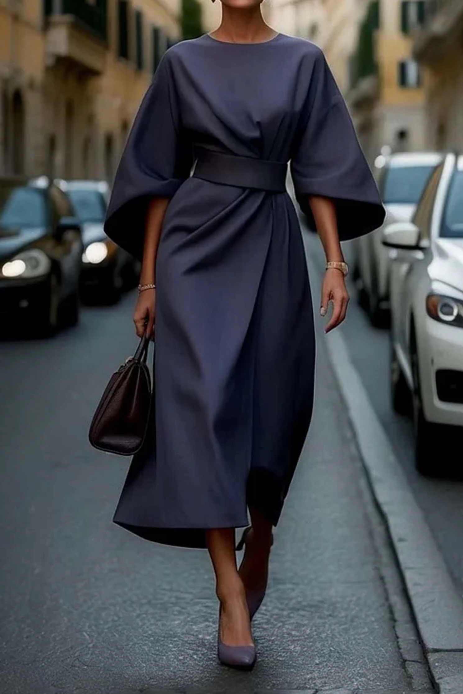 Eliza - Belted Maxi Dress