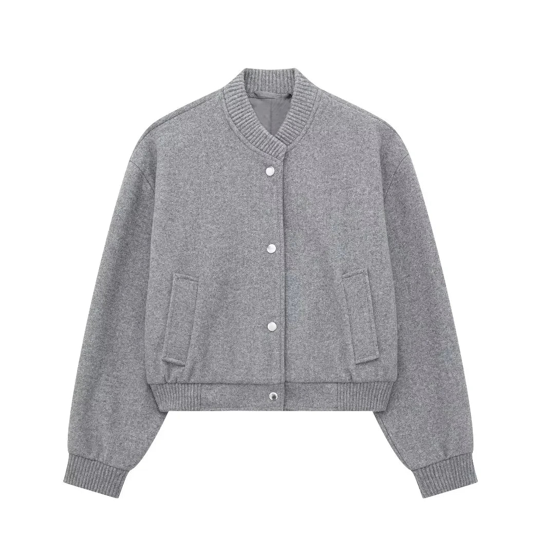 Caitlin - Cropped Bomber Jacket