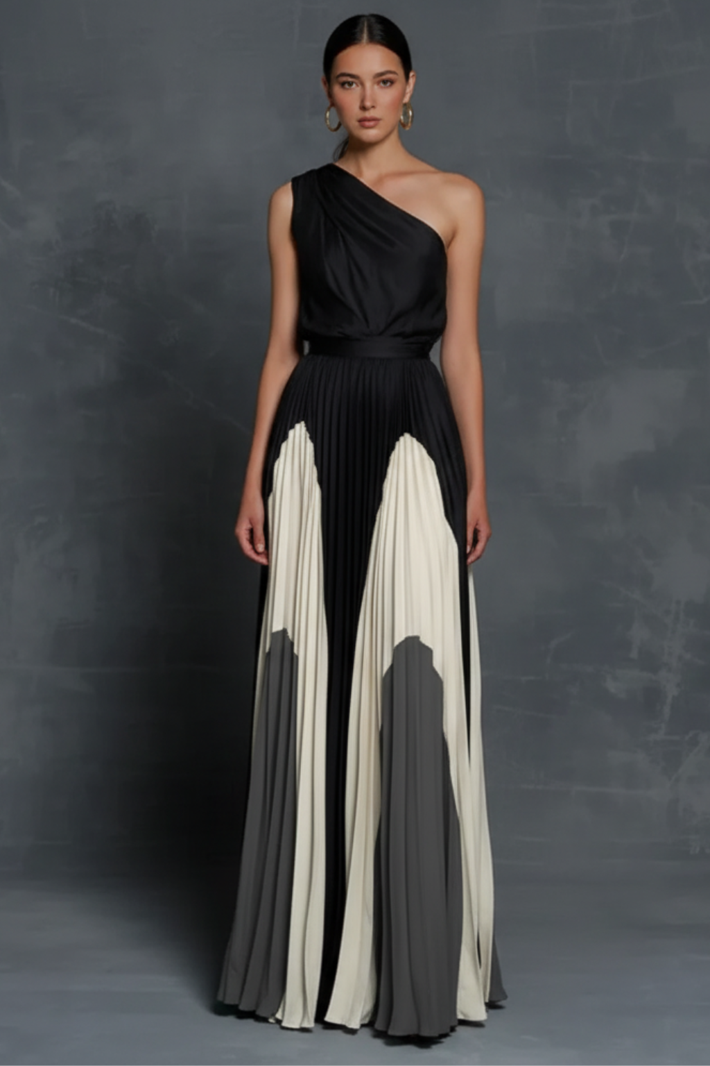 Women’s Asymmetric One-Sleeve Maxi Dress