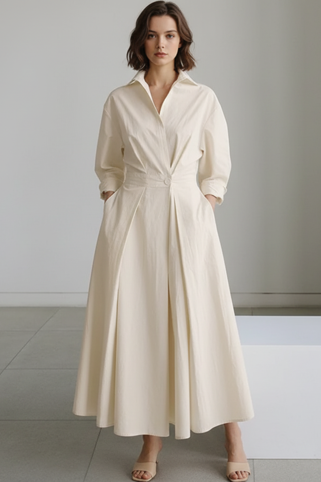 Women’s Button-Down Maxi Shirt Dress