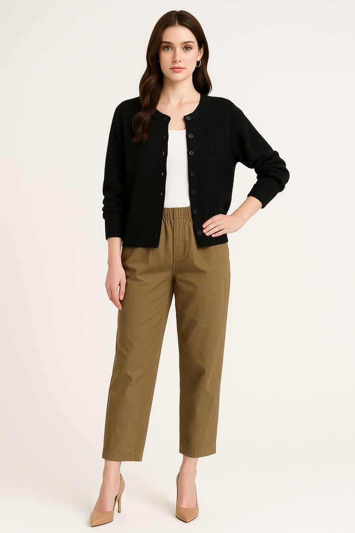 Women's Button-Front Knit Cardigan