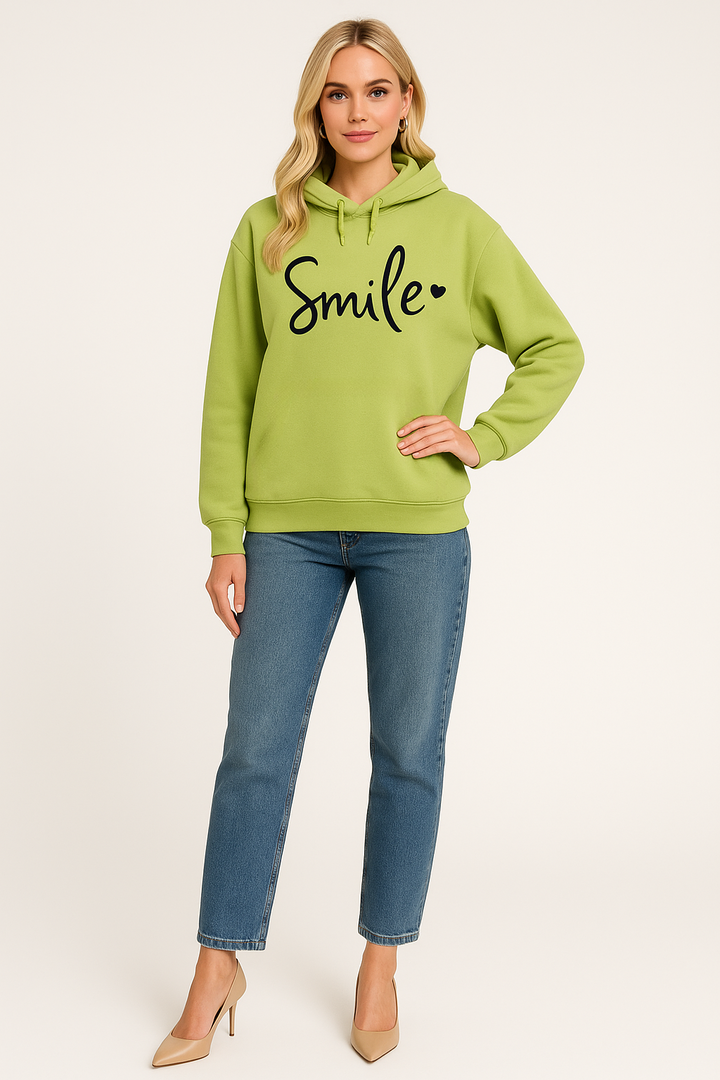 Women's Comfortable Smile Graphic Hoodie