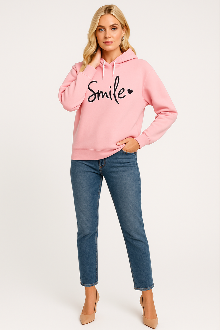 Women's Comfortable Smile Graphic Hoodie