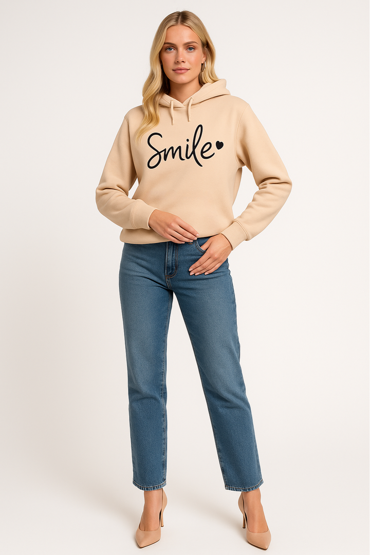 Women's Comfortable Smile Graphic Hoodie