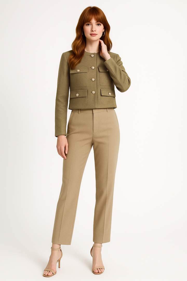 Women's Elegant Cropped Bomber Jacket
