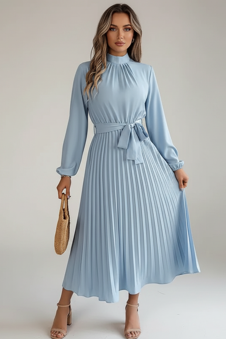 Women’s Elegant Pleated Midi Dress