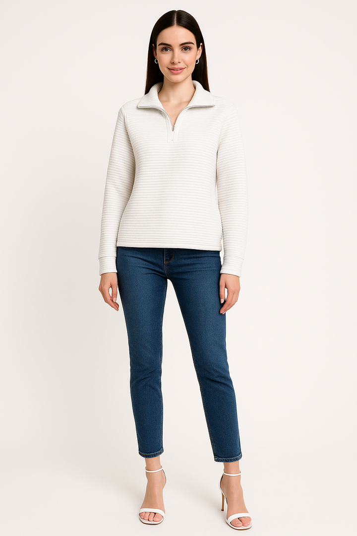 Women's Half-Zip Sweater with Collar