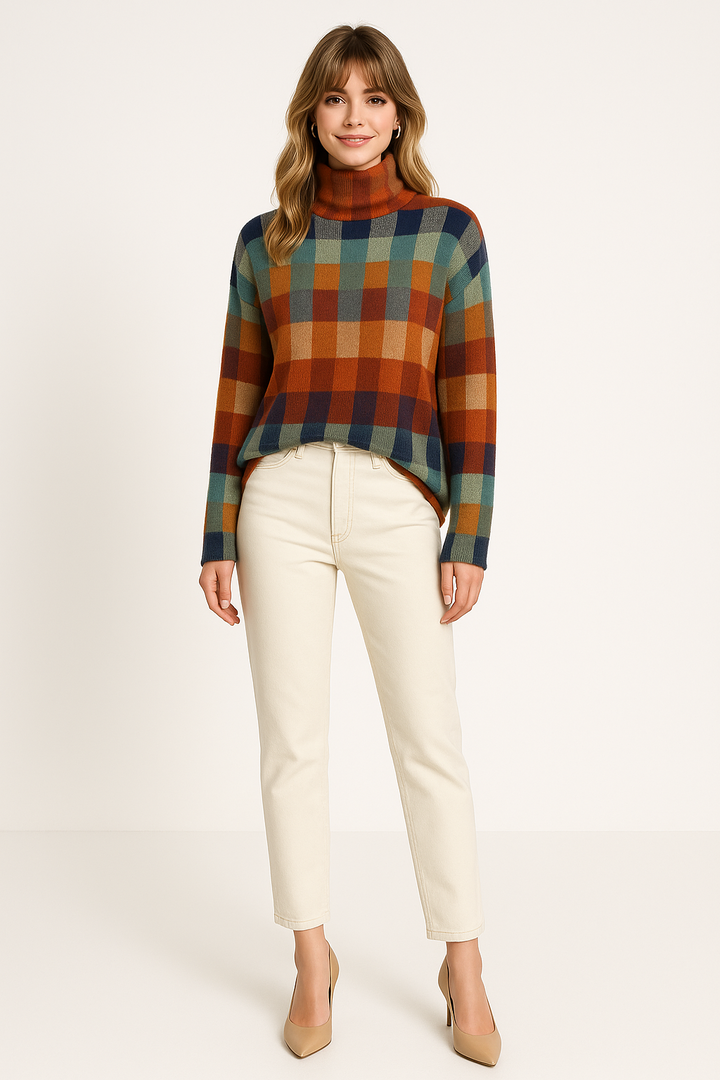 Women's High Collar Knit Sweater