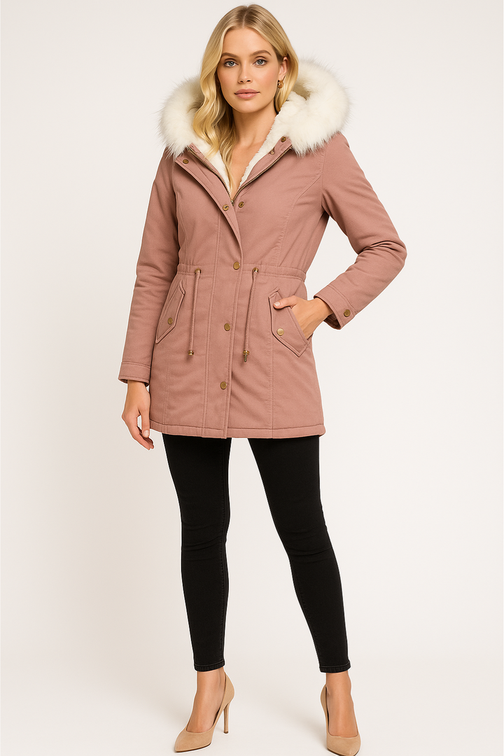Women’s Hooded Water-Repellent Fitted Parka Coat