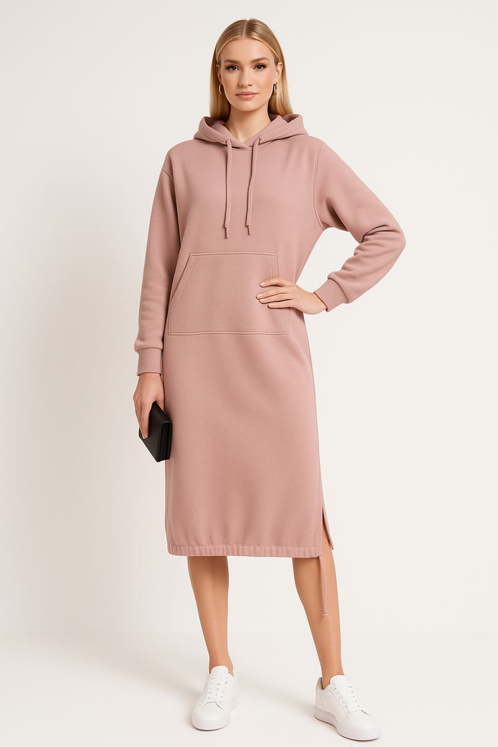 Women’s Hoodie Dress with Drawstring Hood