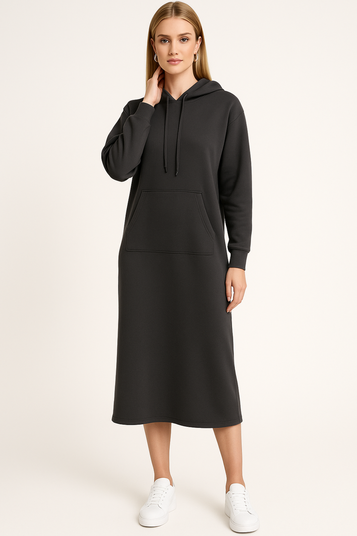 Women’s Hoodie Dress with Drawstring Hood