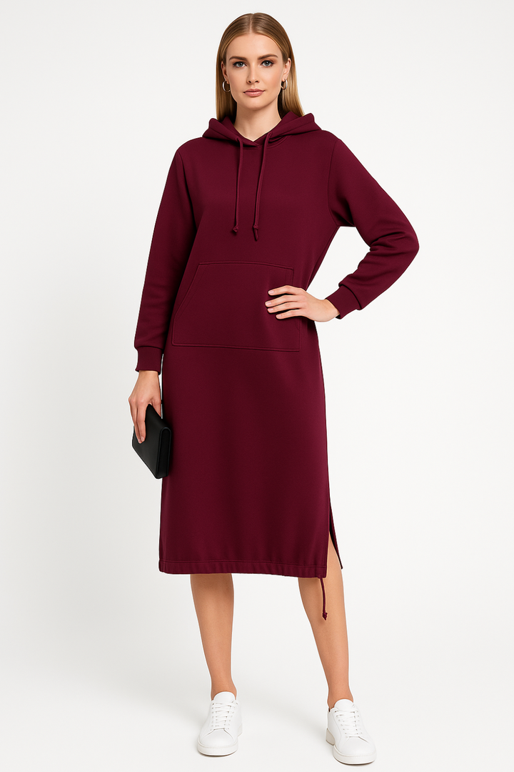 Women’s Hoodie Dress with Drawstring Hood