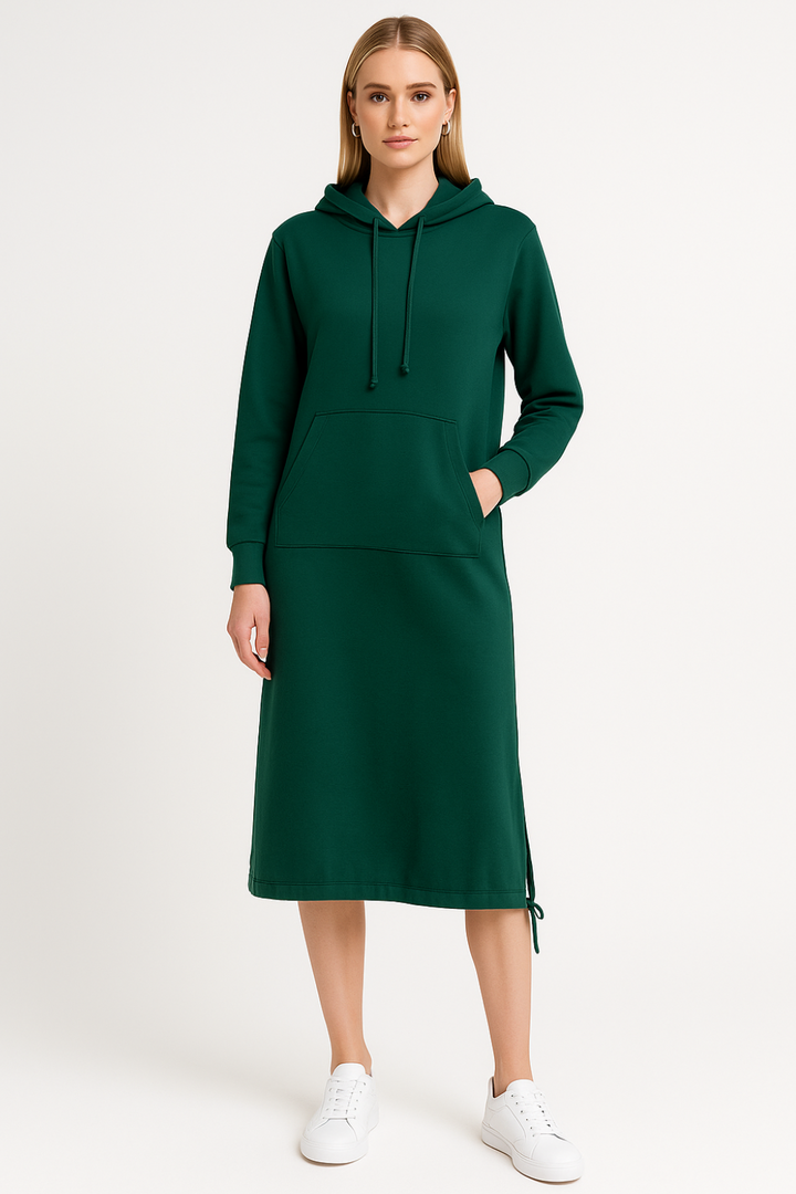 Women’s Hoodie Dress with Drawstring Hood