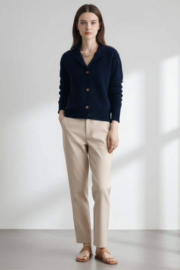 Women’s Knit Lapel Collar Cardigan