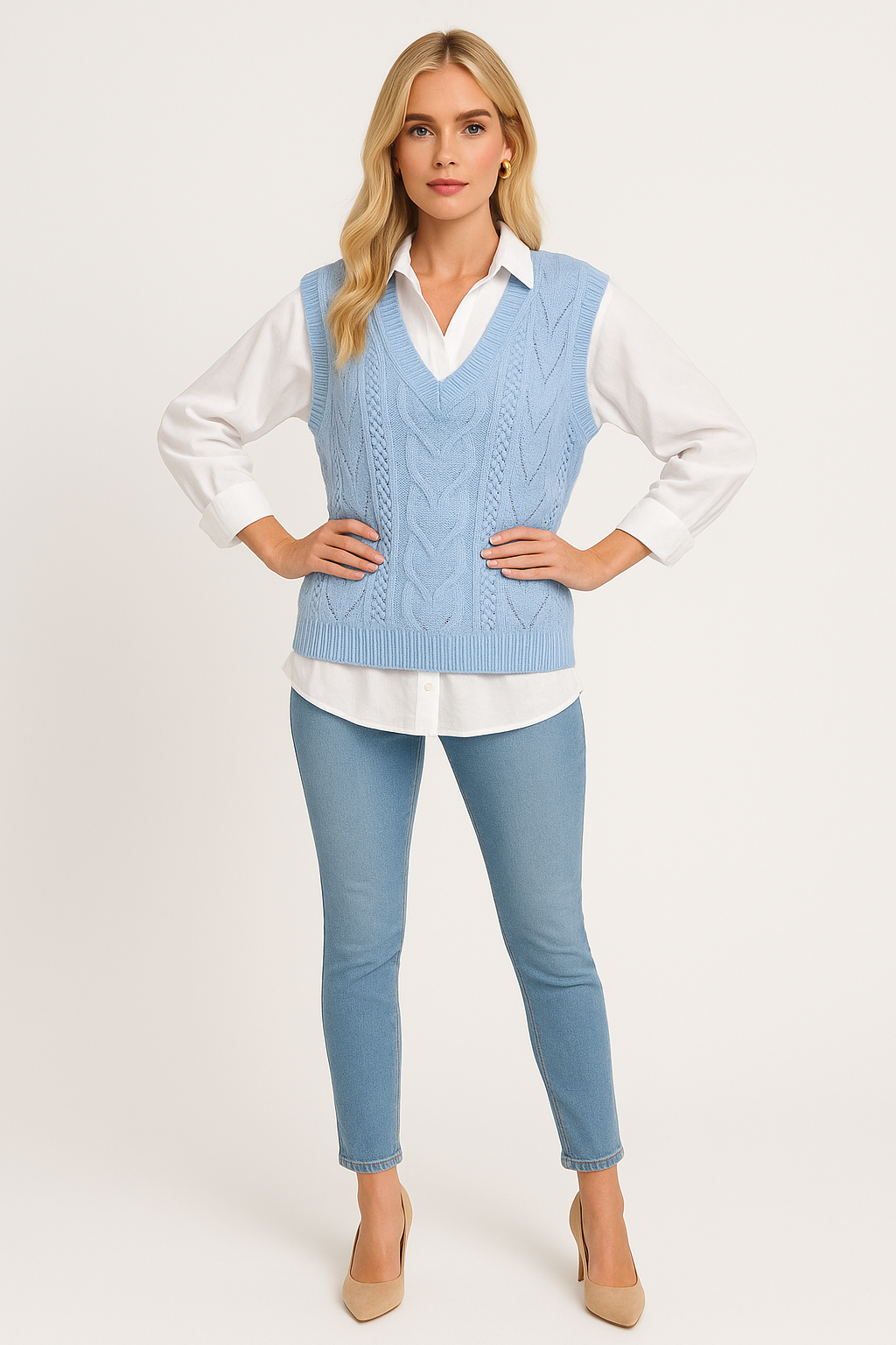 Women's Knit V-Neck Sweater Vest
