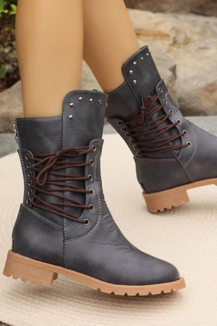 Women's Lace-Up Mid-Calf Boots