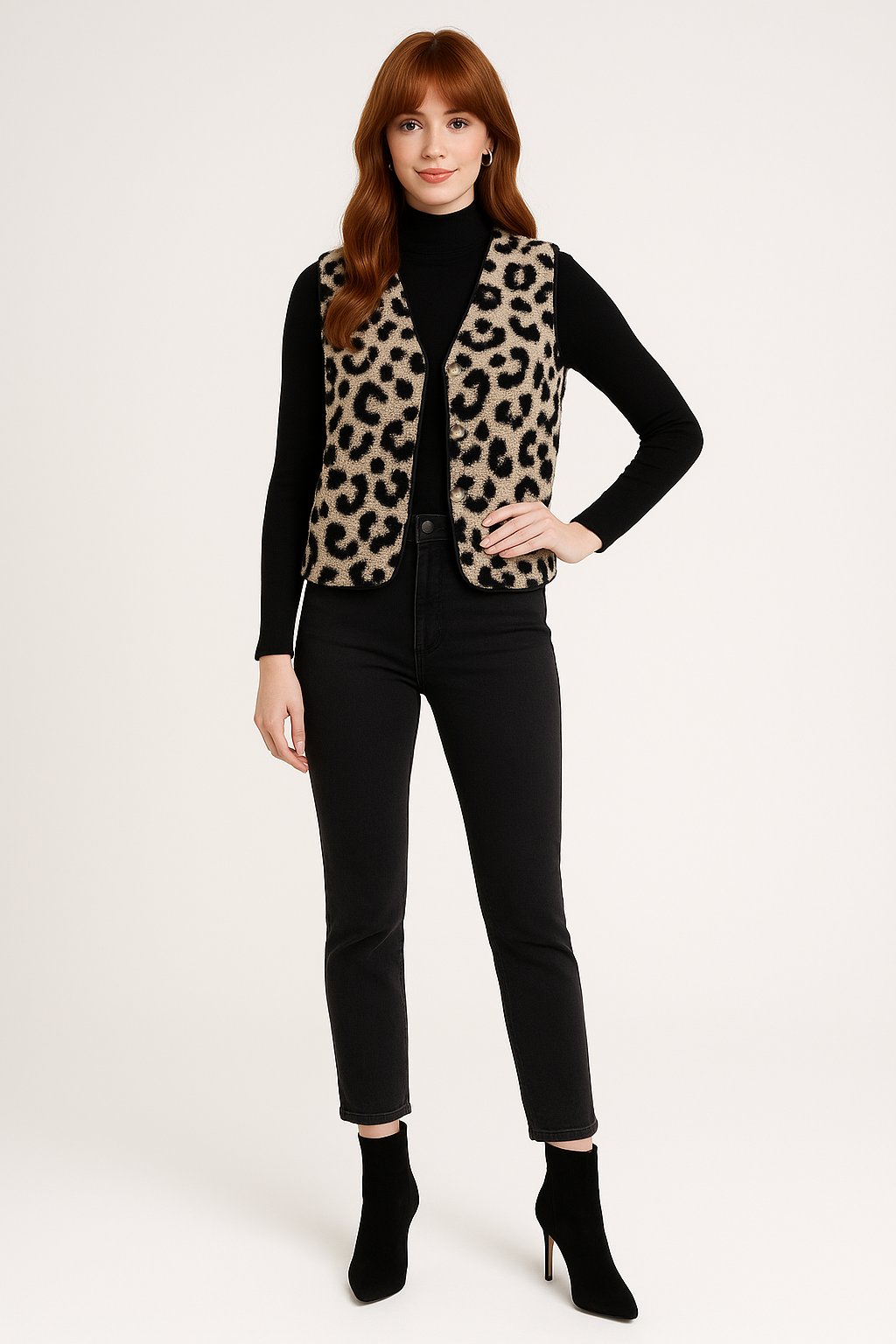 Women's Leopard Print Knit Vest