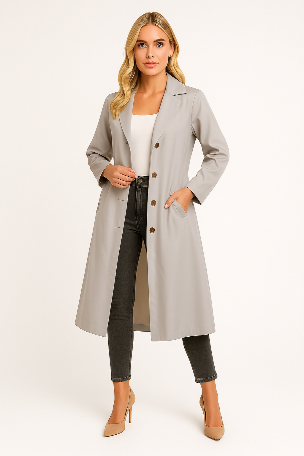 Women’s Long Rain-Resistant Coat