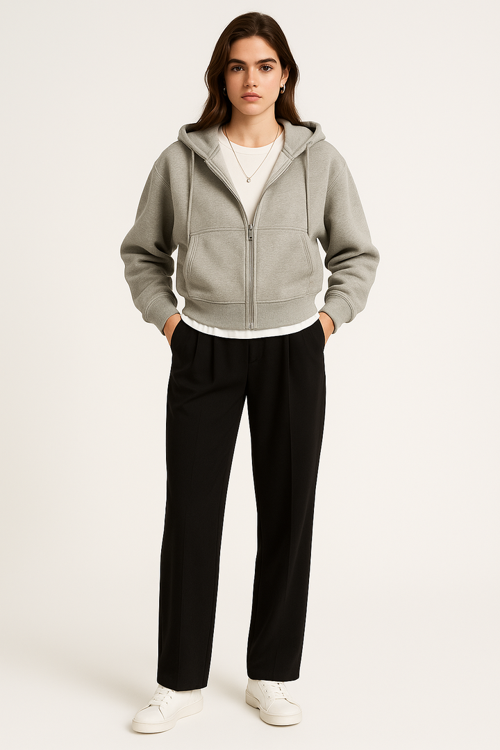 Women’s Oversized Cropped Hooded Jacket