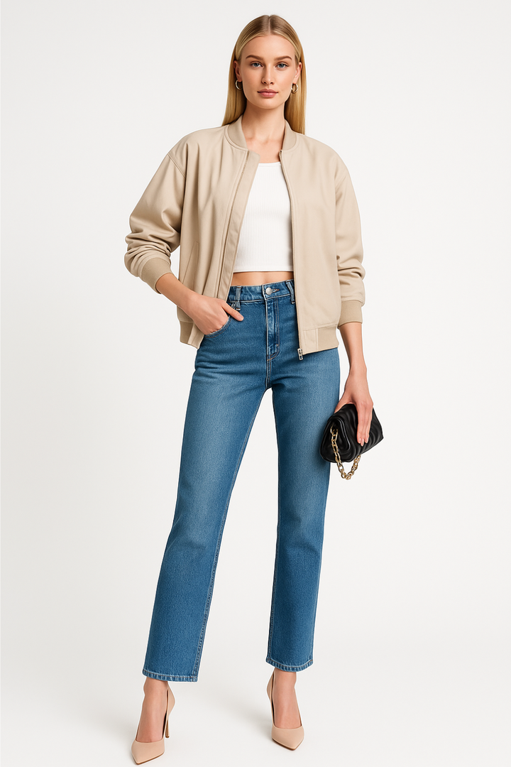 Women’s Oversized Leather-Inspired Jacket