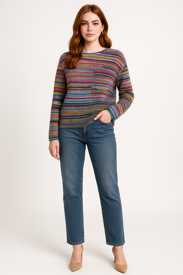 Women's Relaxed Fit Striped Sweater
