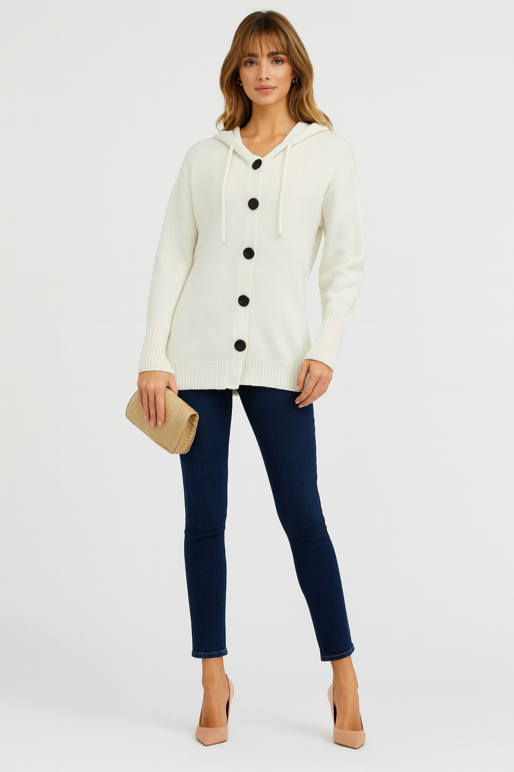 Women's Relaxed Knit Hooded Sweater