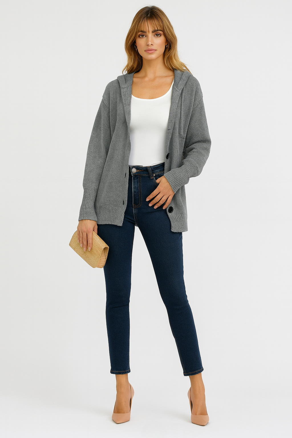 Women's Relaxed Knit Hooded Sweater