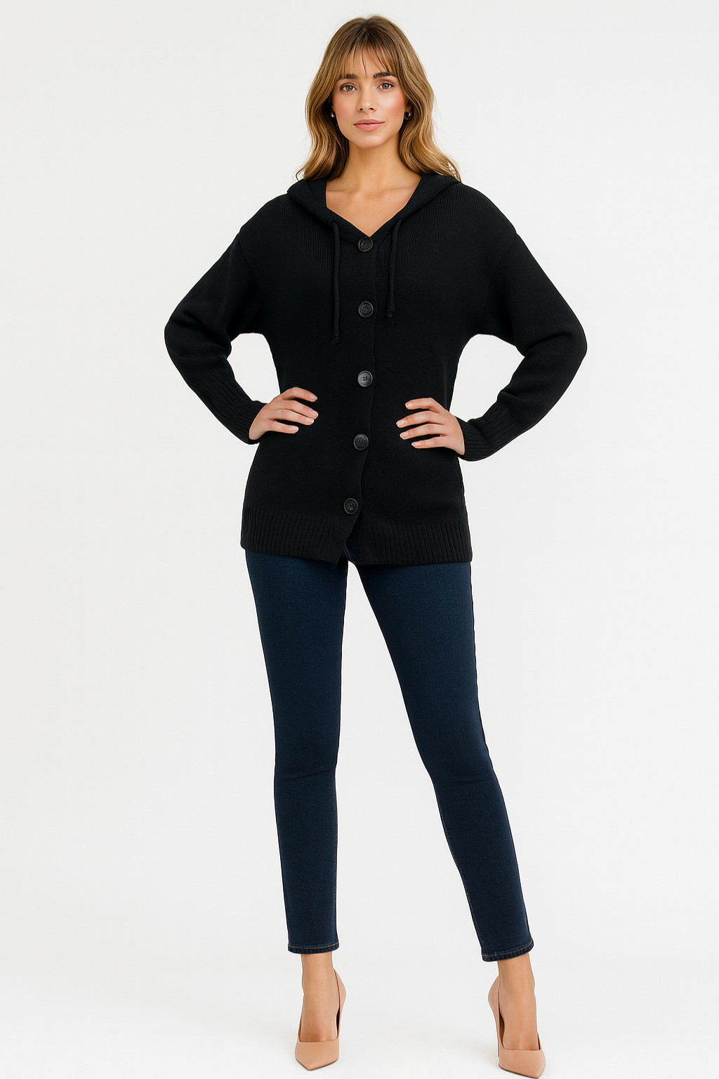 Women's Relaxed Knit Hooded Sweater