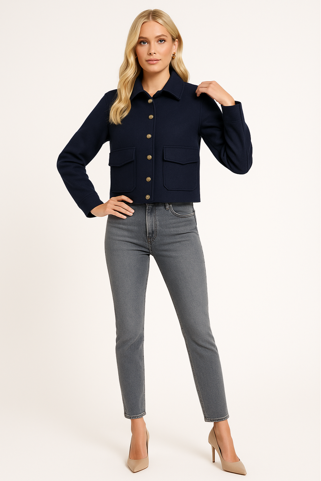 Women's Short Aviator Bomber Jacket