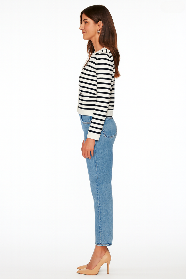Women’s Striped Black Cardigan
