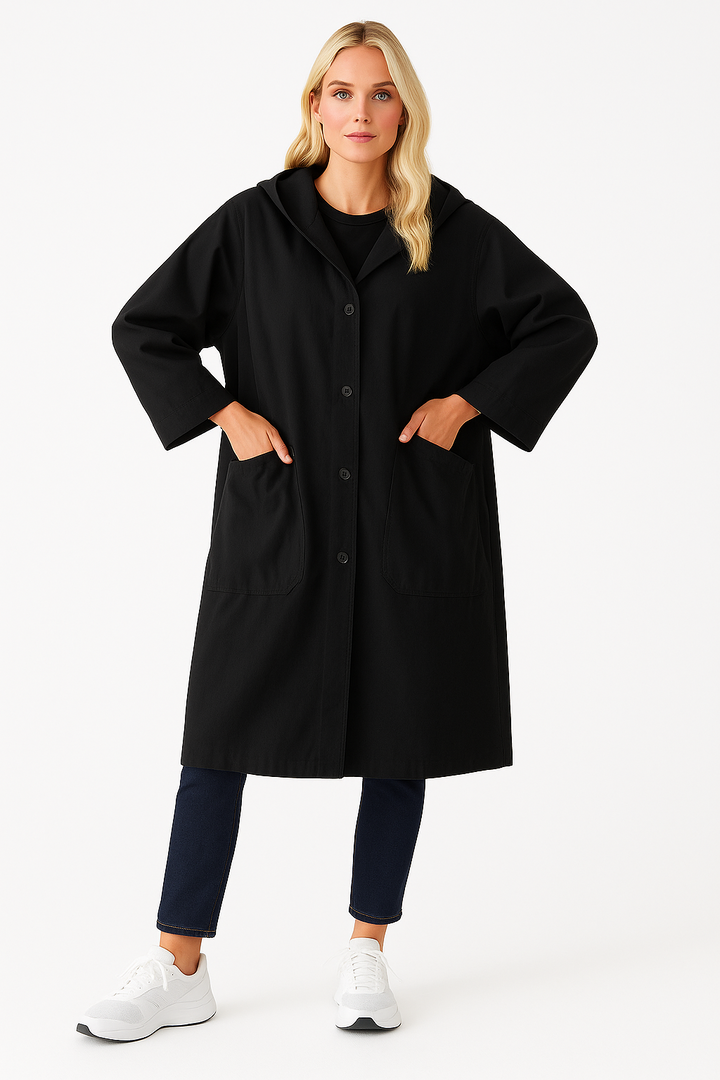 Women's Trench Coat with Functional Pockets