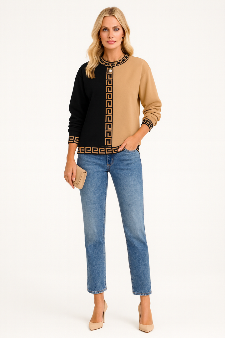 Women's Warm Round Neck Sweater for Winter Comfort