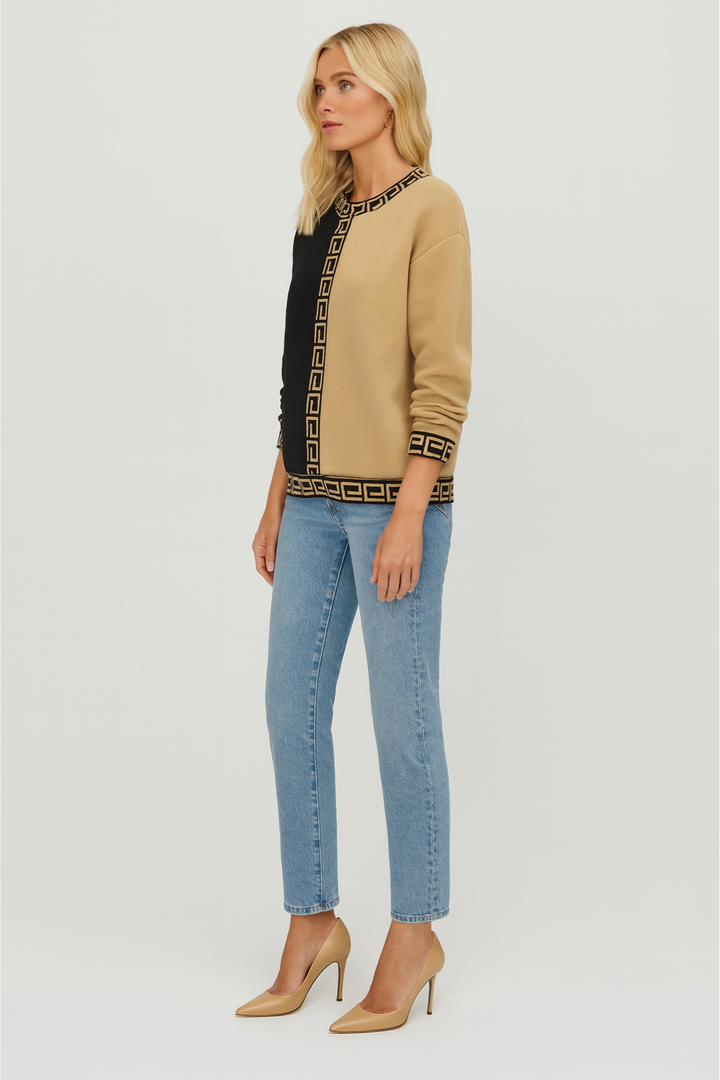 Women's Warm Round Neck Sweater for Winter Comfort